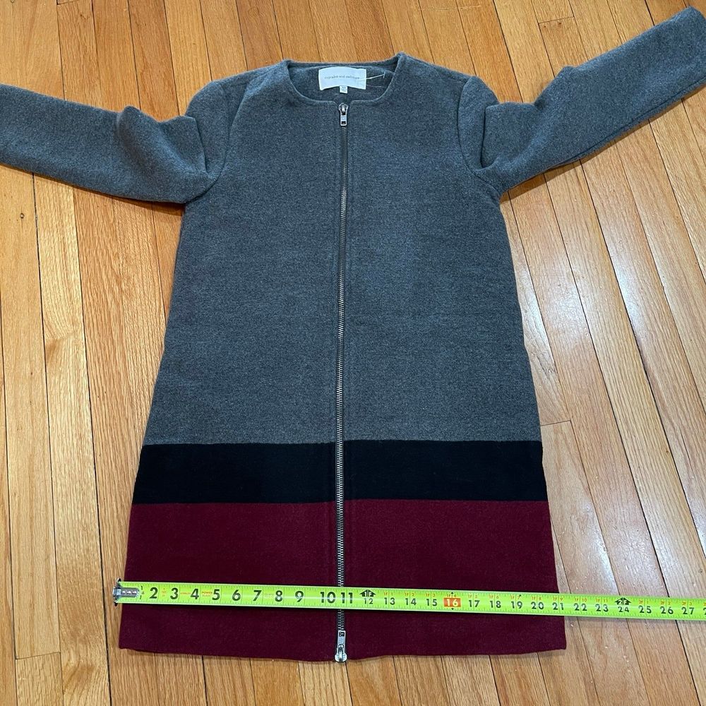 Cupcakes and Cashmere Ansell Womens Wool Blend Coat Size XS Gray Full Zip NWOT - Picture 7 of 12
